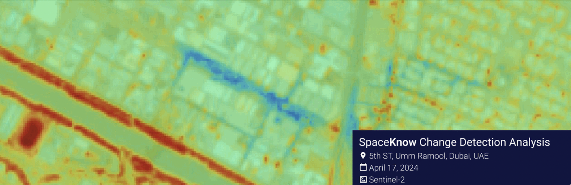 Spaceknow Dubai Flooding 2024 via Satellite Imagery - SpaceKnow
